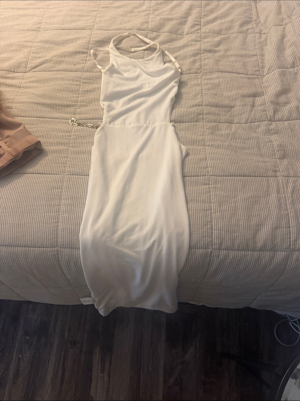 JLUXLABEL White Halter Midi Dress